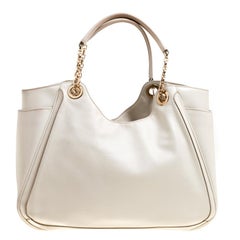 Salvatore Ferragamo Cream Leather Betulla Tote