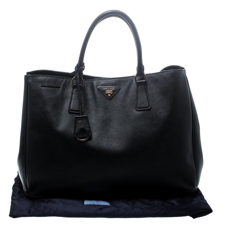 Prada Black Saffiano Lux Leather Large Gardener's Tote 3