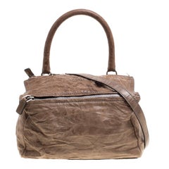 Used Givenchy Brown Leather Medium Pandora Crossbody Bag