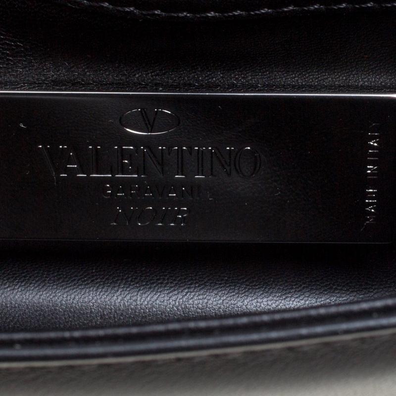 Valentino Black Leather Rockstud Mini Glam Lock Shoulder Bag 3