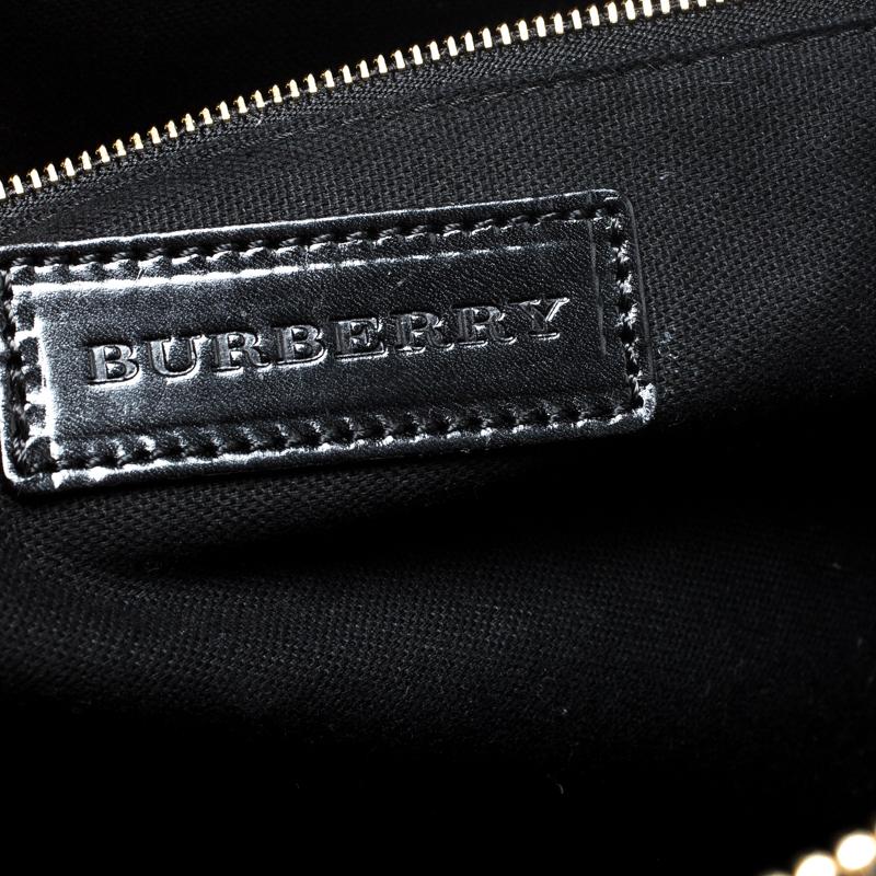 Burberry Black House Check Fabric and Leather Orchard Bowling Bag 3