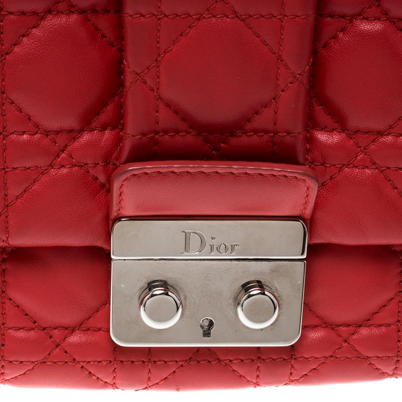 Dior Red Cannage Leather New Lock Flap Bag 1
