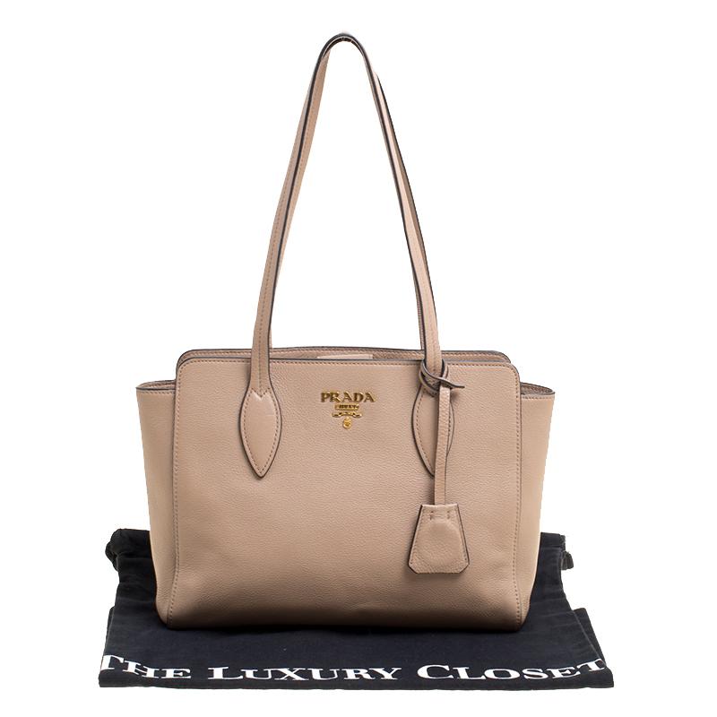 Women's Prada Light Brown Leather Shoulder Bag