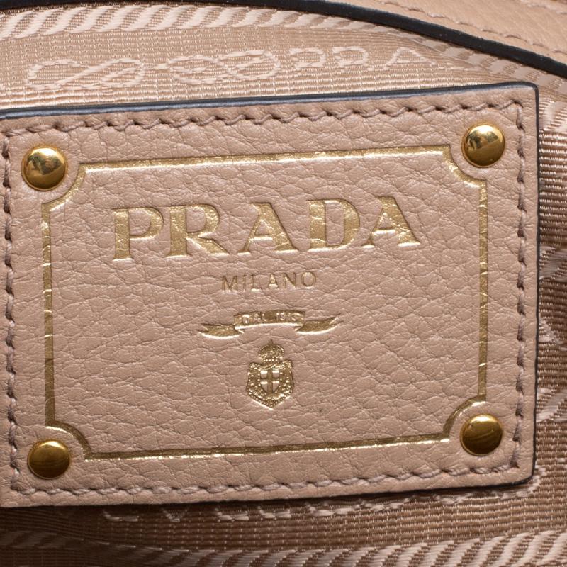Prada Light Brown Leather Shoulder Bag 1