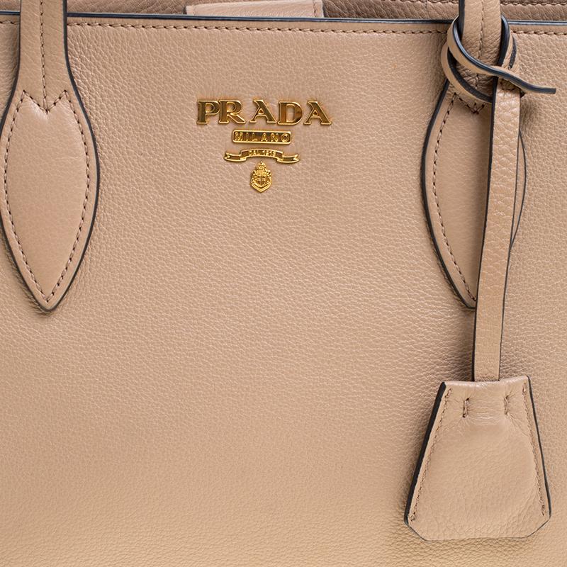 Prada Light Brown Leather Shoulder Bag 6