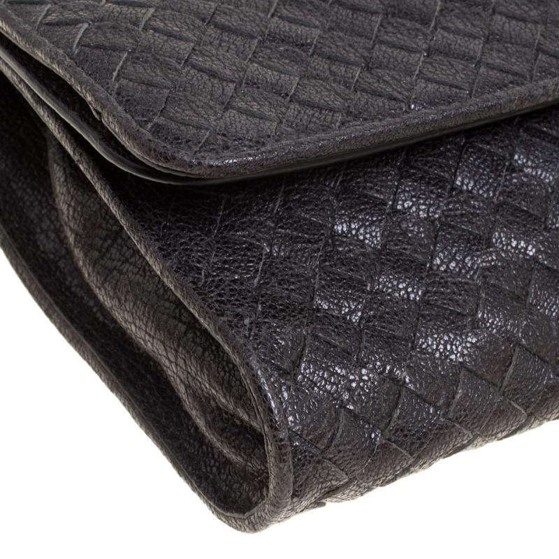 Bottega Veneta Black Shimmering Intrecciato Leather Clutch 3