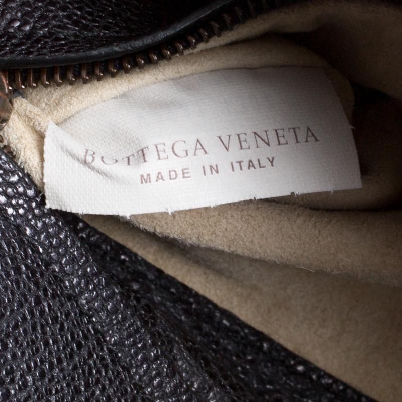 Bottega Veneta Black Shimmering Intrecciato Leather Clutch 4