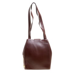 Salvatore Ferragamo Brown Leather Vintage Golden Motifs Shoulder Bag