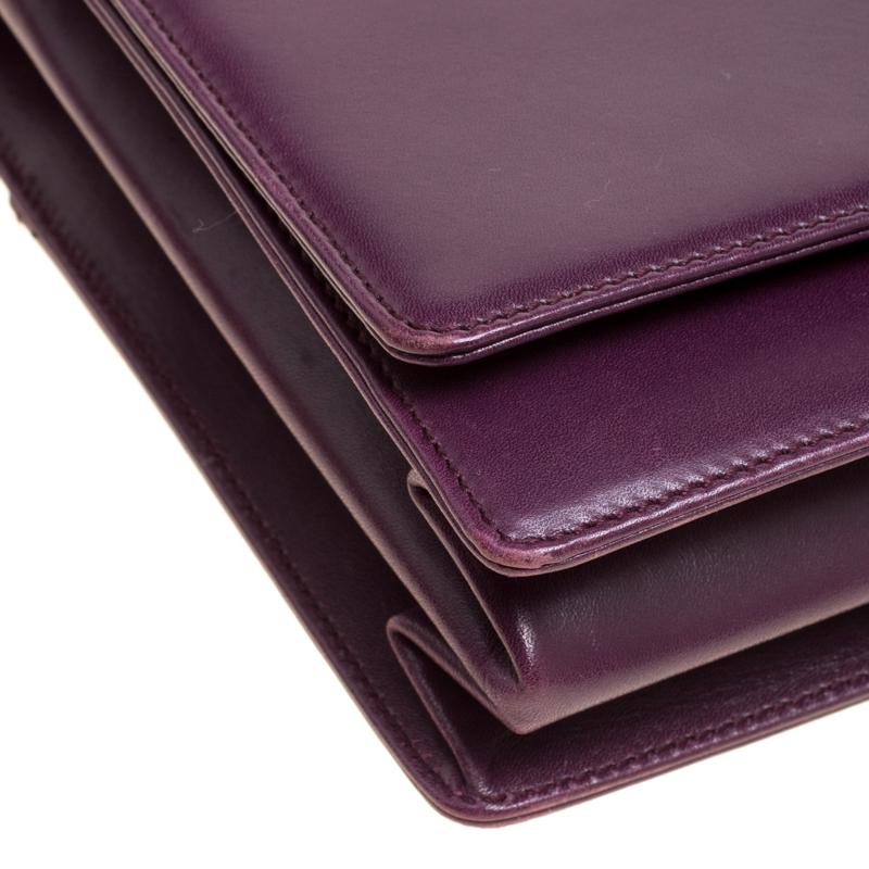 Women's Prada Purple Leather Flap Shoulder Bag