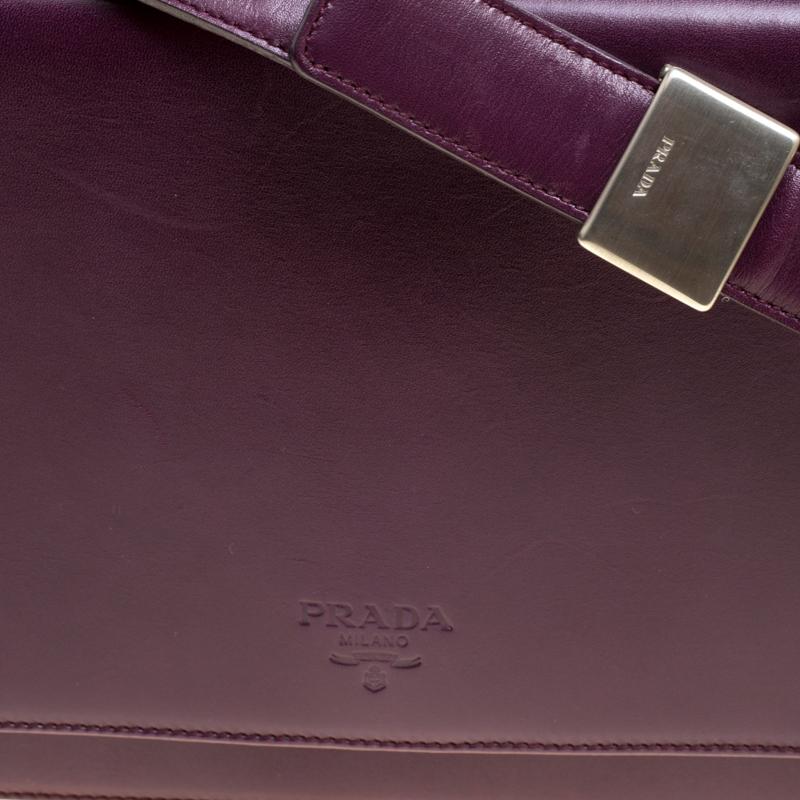 Prada Purple Leather Flap Shoulder Bag 3