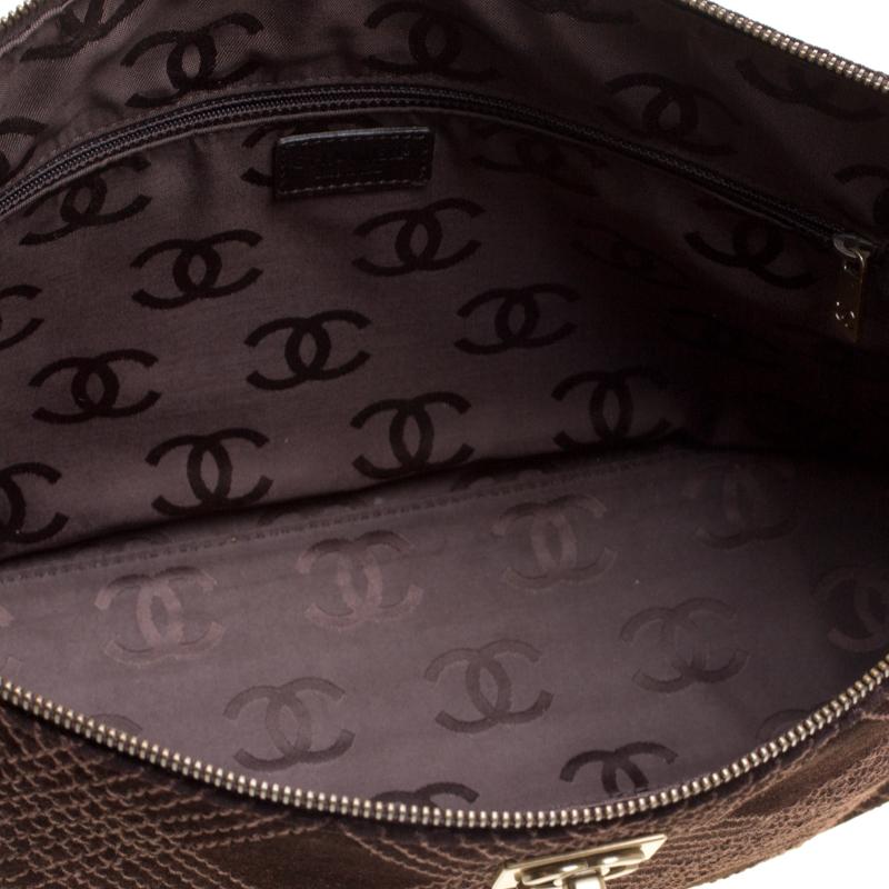 Women's Chanel Brown Quilted Suede Wild Stitch Shoulder Bag