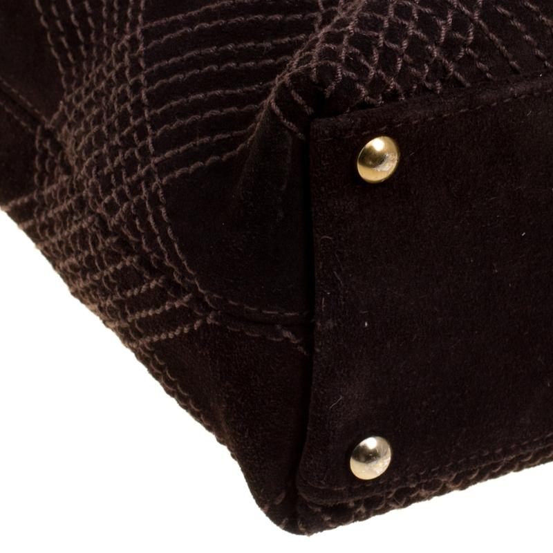 Chanel Brown Quilted Suede Wild Stitch Shoulder Bag 3