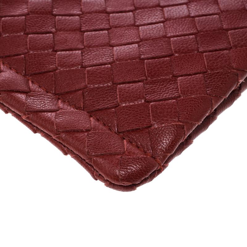 Bottega Veneta Red Intrecciato Leather Pouch 6