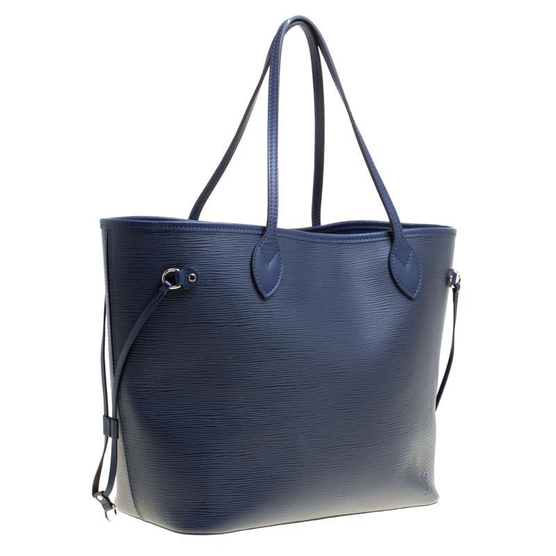 Louis Vuitton Blue Marine Epi Leather Neverfull MM Bag 1