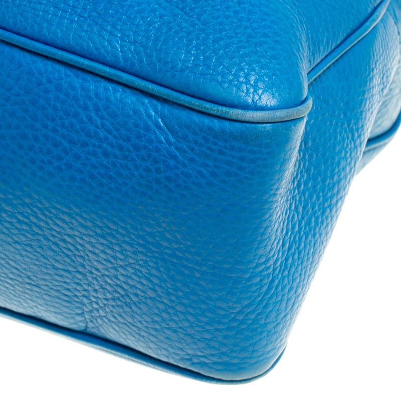Women's Gucci Blue Leather Medium Diana Bamboo Shoulder Bag