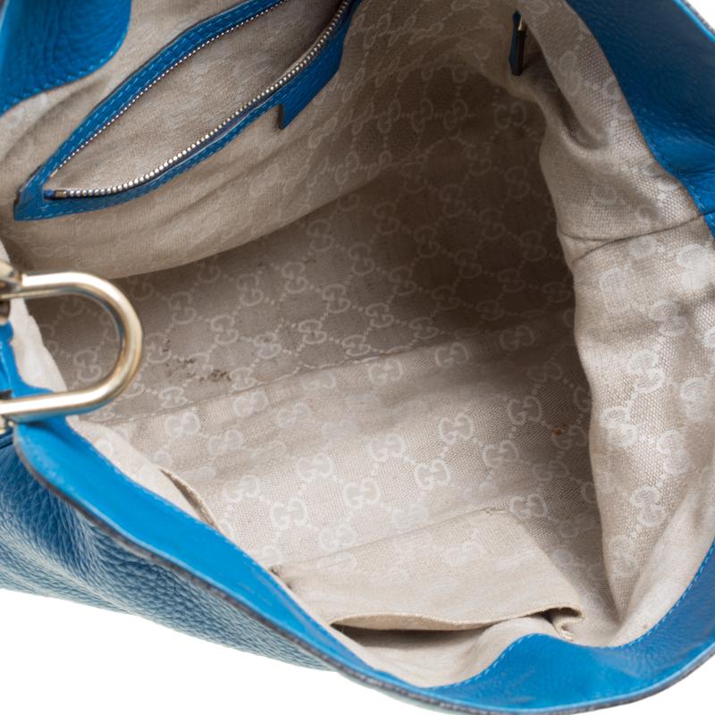 Gucci Blue Leather Medium Diana Bamboo Shoulder Bag 2