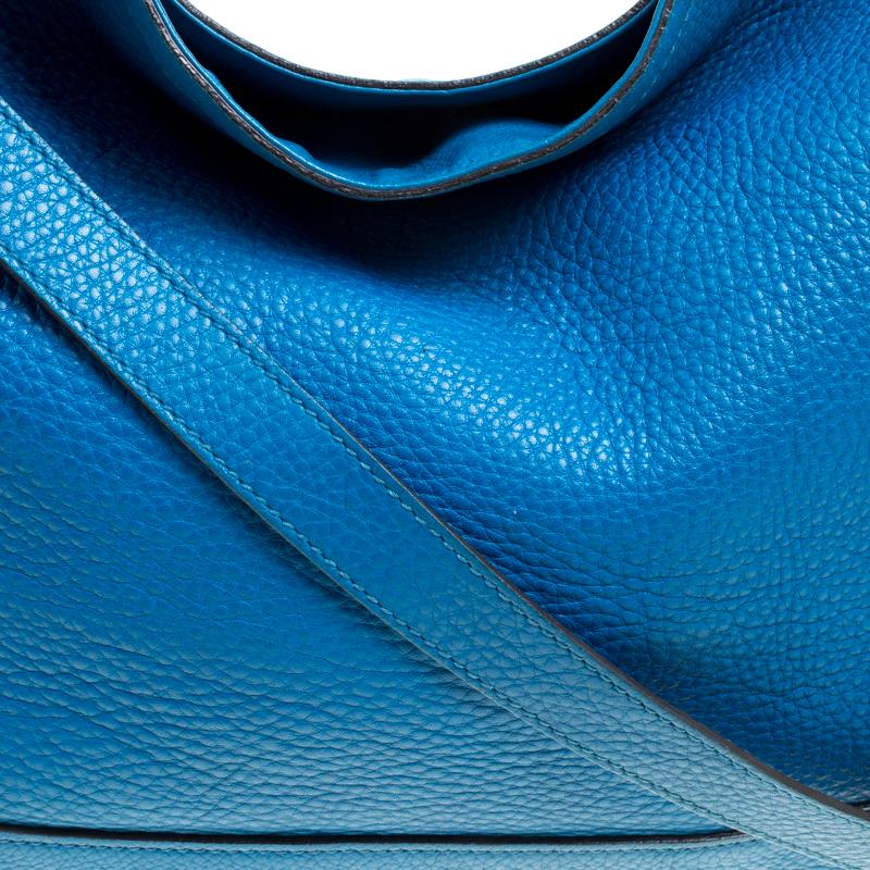 Gucci Blue Leather Medium Diana Bamboo Shoulder Bag 4