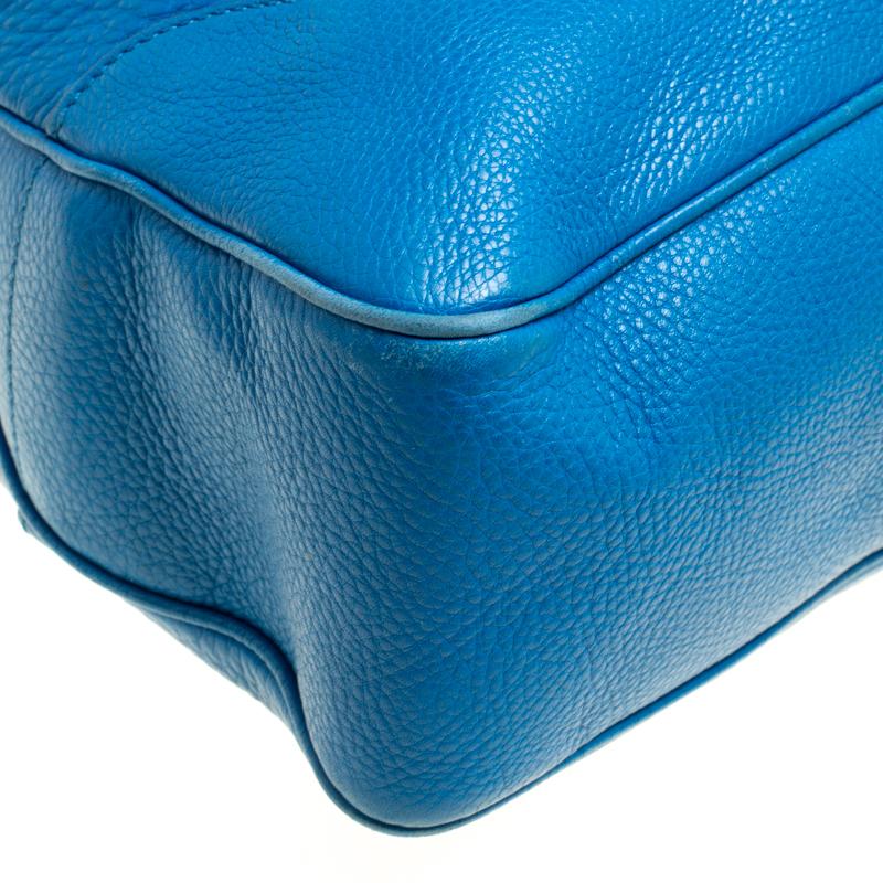 Gucci Blue Leather Medium Diana Bamboo Shoulder Bag 3