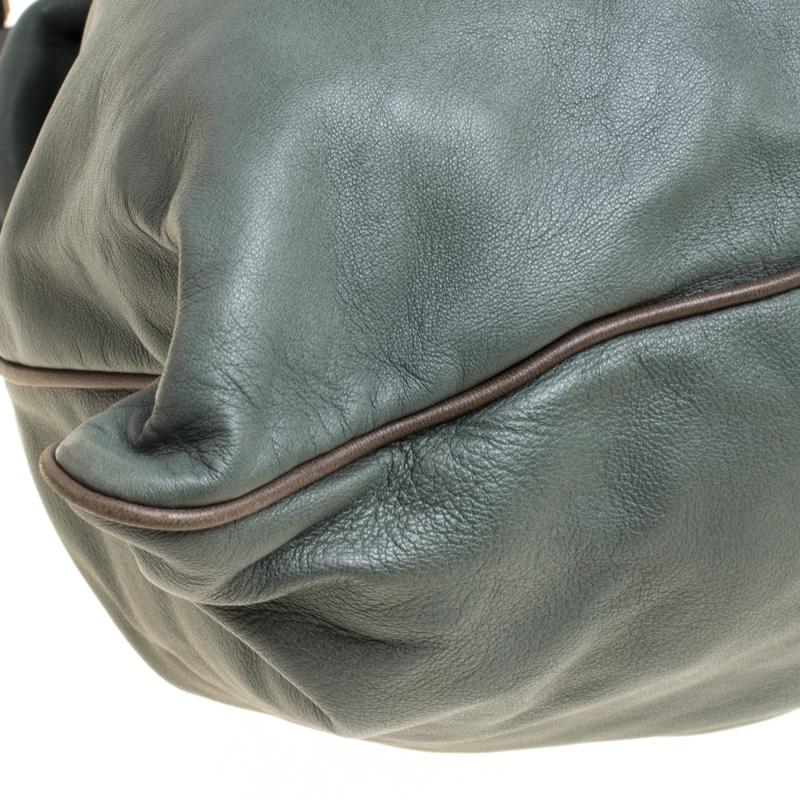 Marni Green Leather Kiss Lock Frame Shoulder Bag 1
