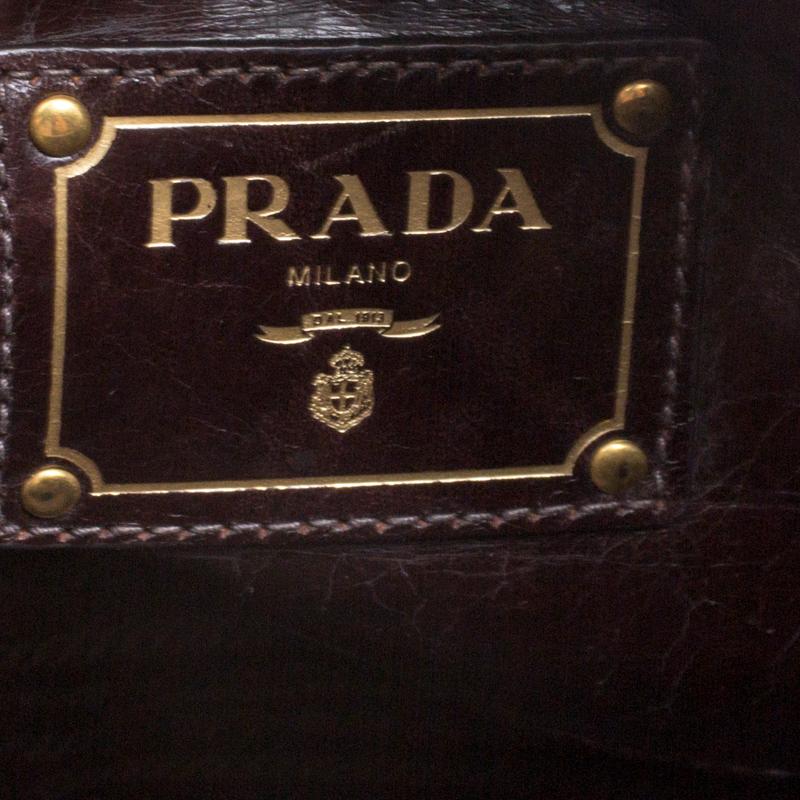 Prada Brown Leather Convertible Tote 1
