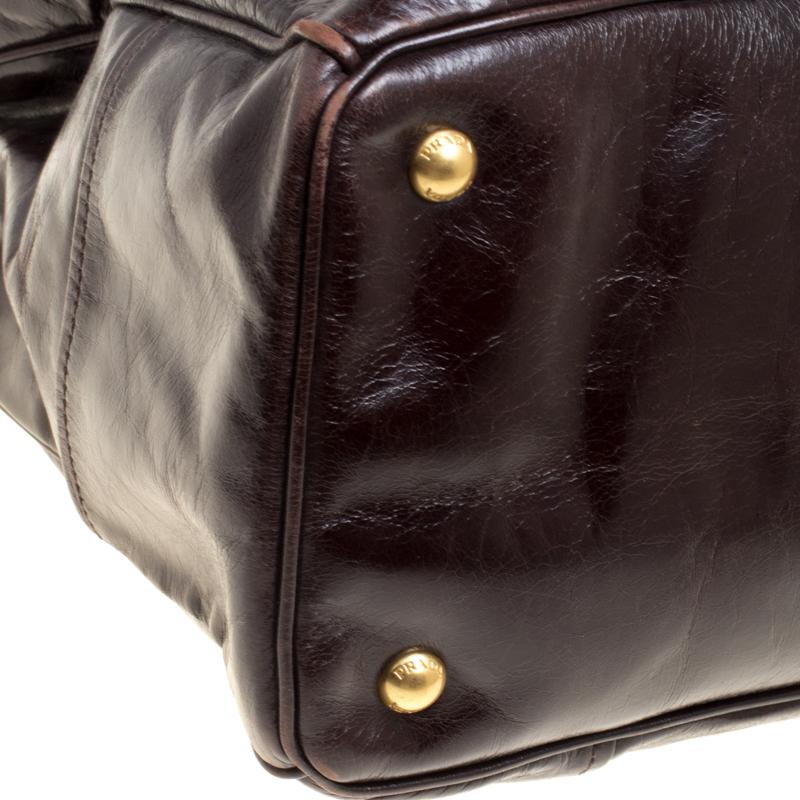 Prada Brown Leather Convertible Tote 6