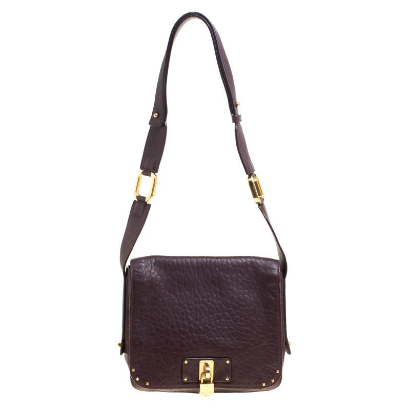 Marc Jacobs Dark Burgundy Leather Crossbody Bag