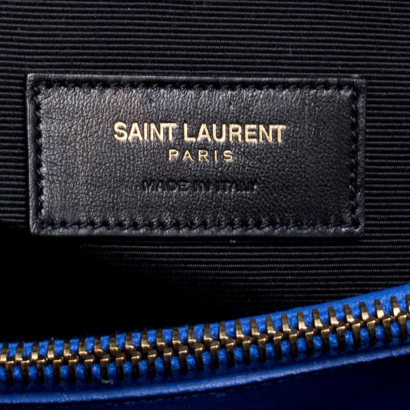 Saint Laurent Blue Leather Medium Moujik Top Handle Bag 1