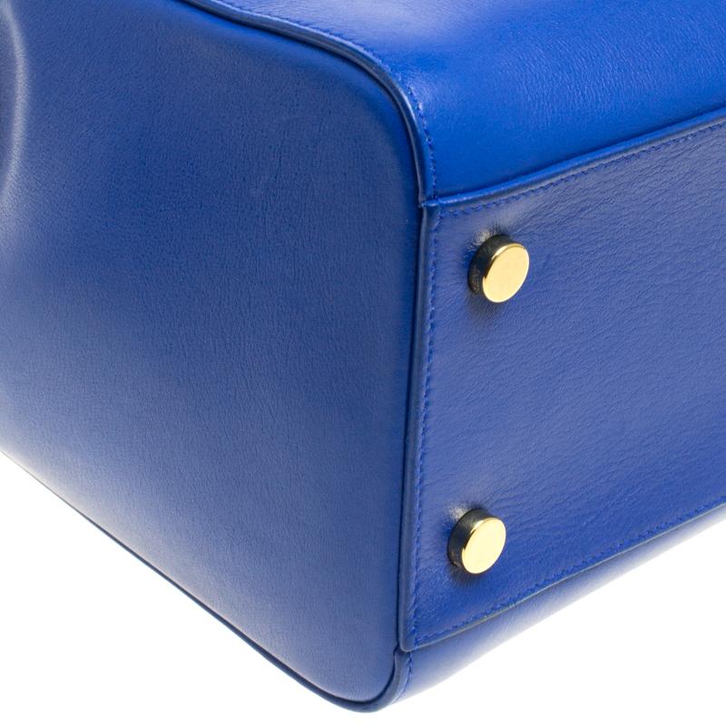 Saint Laurent Blue Leather Medium Moujik Top Handle Bag 6