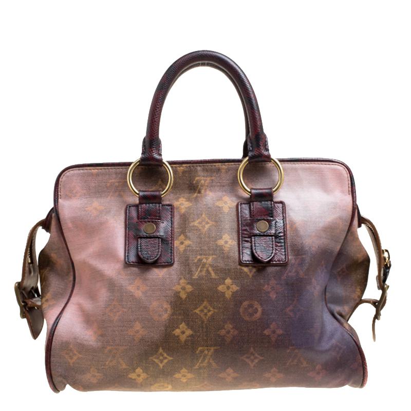 A unique creation from artist Richard Prince, this Graduate Jokes bag is a serious delight for any Louis Vuitton collector. Crafted with monogram coated canvas and burgundy-coloured snakeskin trims, the bag's exclusivity lies in the boldly