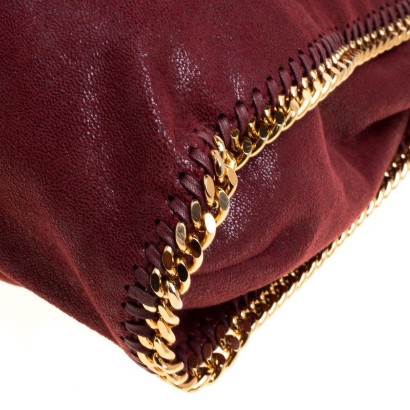 Brown Stella McCartney Burgundy Faux Leather Large Falabella Tote