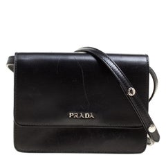 Prada Black Leather Mini Crossbody Bag