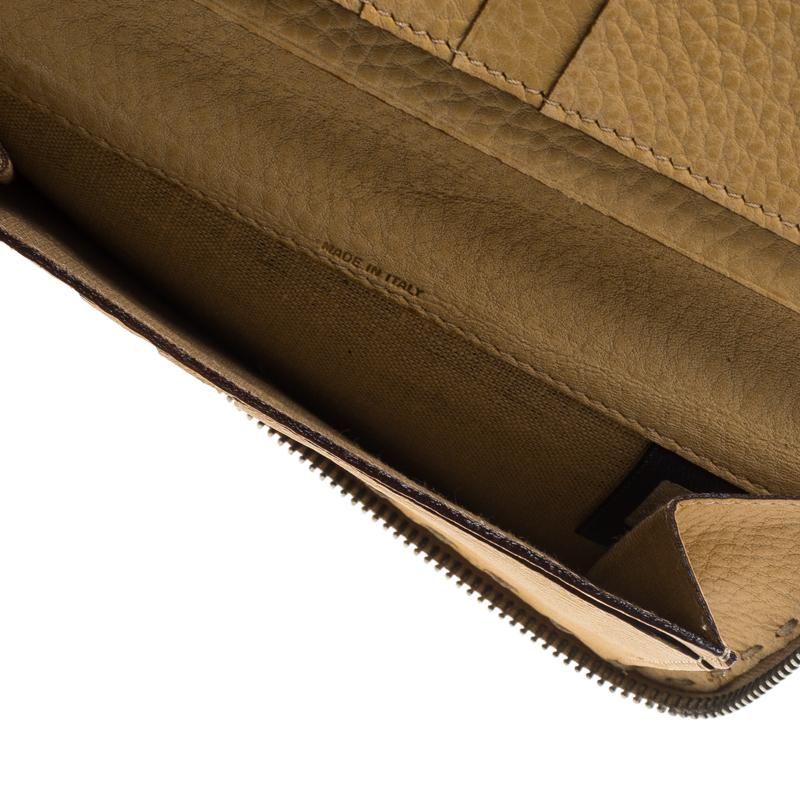 Fendi Tan Selleria Leather Zip Around Wallet 1
