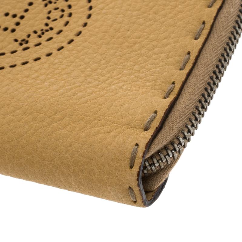 Fendi Tan Selleria Leather Zip Around Wallet 7