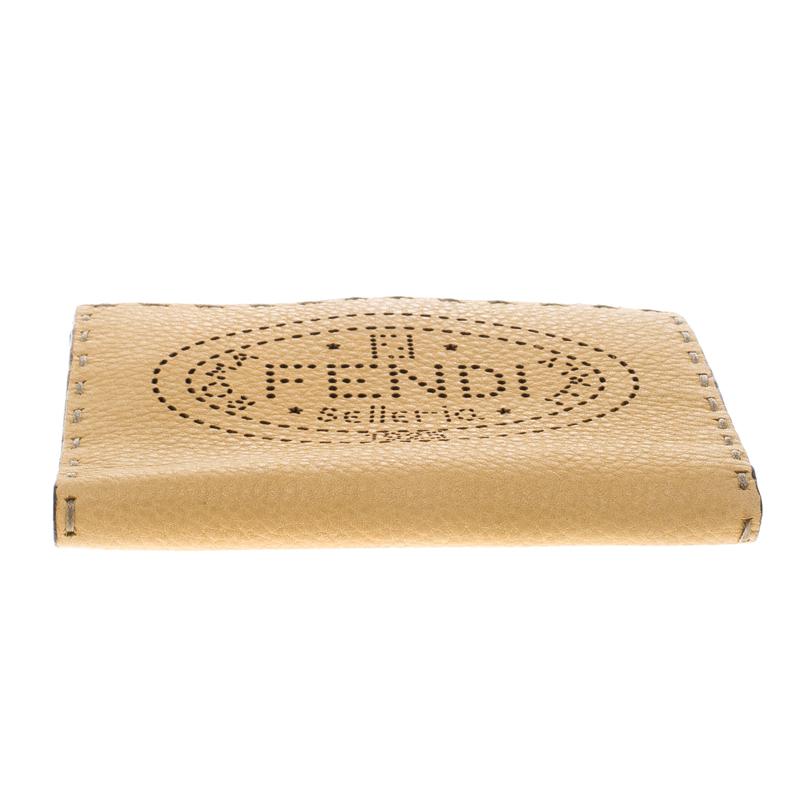 Fendi Tan Selleria Leather Compact Wallet 2