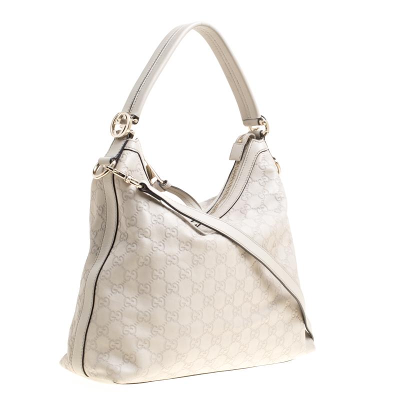 Gucci Light Beige Guccissima Leather Miss GG Hobo 4