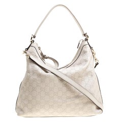 Gucci Light Beige Guccissima Leather Miss GG Hobo