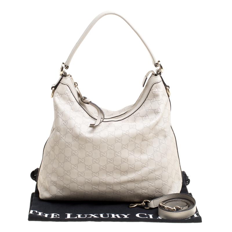 Gucci Light Beige Guccissima Leather Miss GG Hobo 1