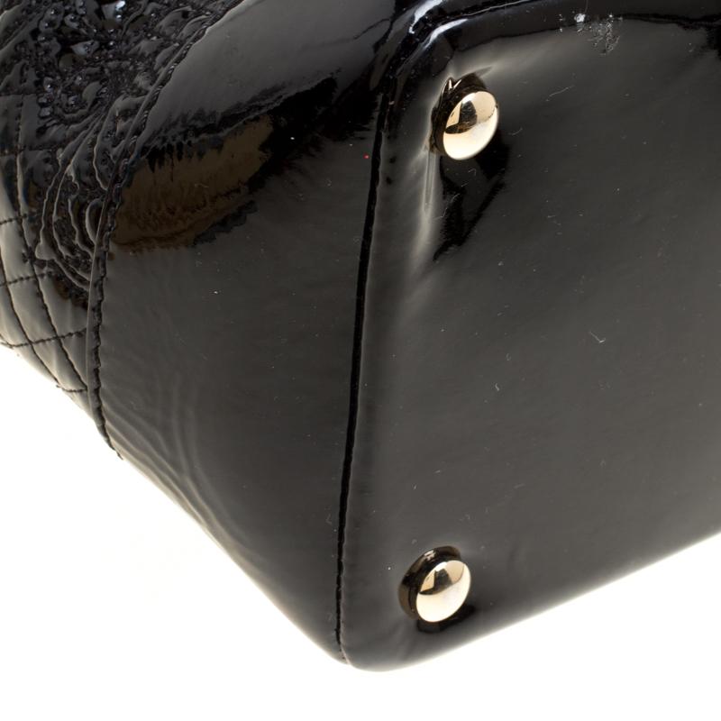 Women's Versace Black Patent Leather Altea Top Handle Bag