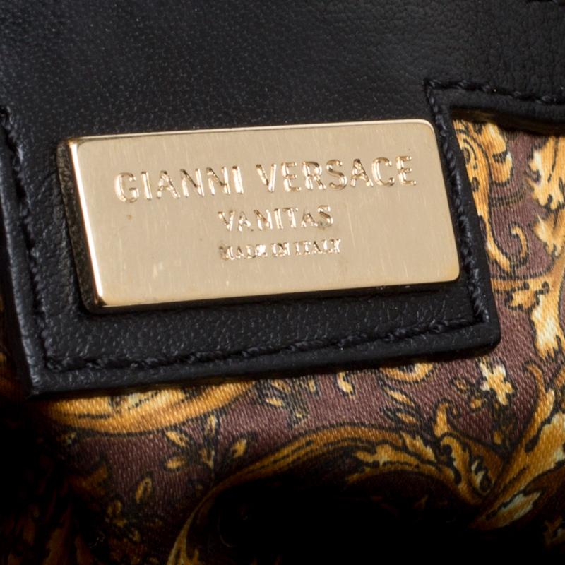 Versace Black Patent Leather Altea Top Handle Bag 2
