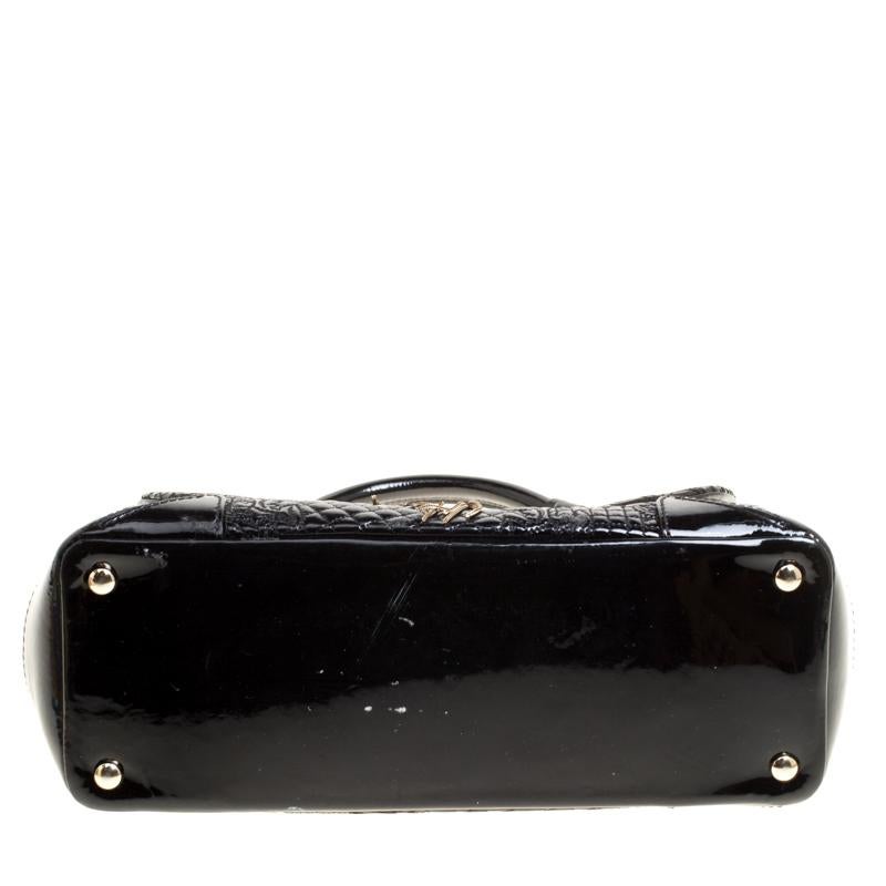 Versace Black Patent Leather Altea Top Handle Bag 6