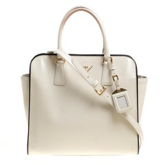 Prada Cream Patent Leather Tote