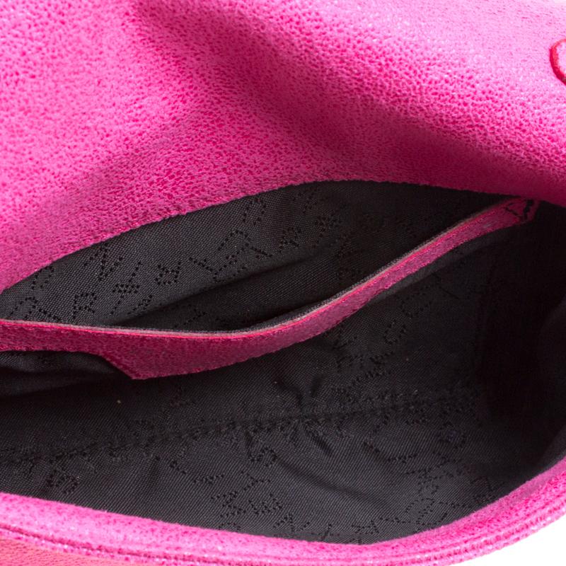 Stella McCartney Pink Faux Leather Embellished Falabella Crossbody Bag In Good Condition In Dubai, Al Qouz 2