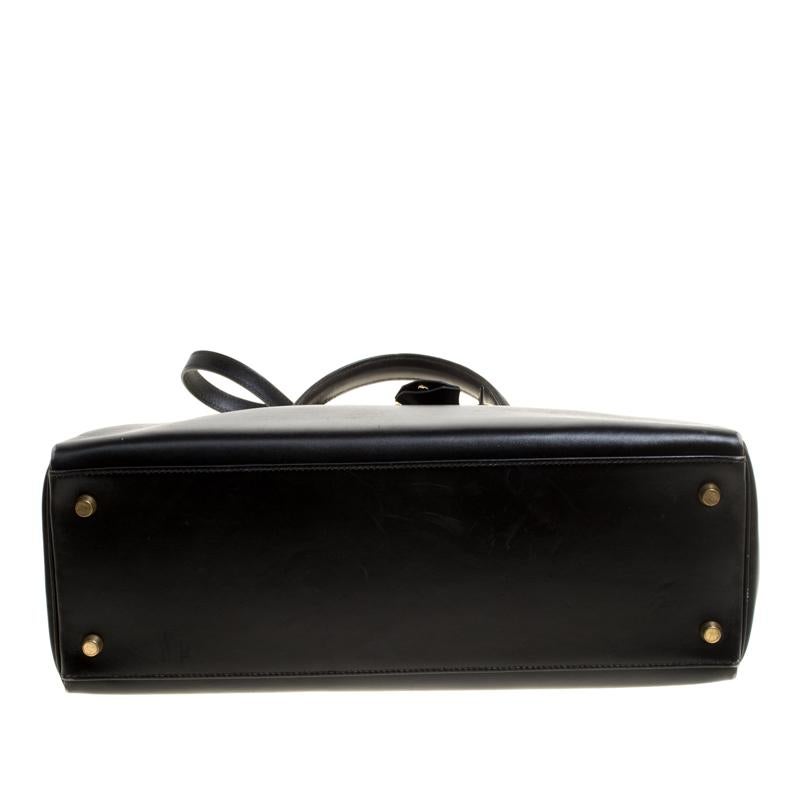 Hermes Black Box Calf Leather Gold Hardware Kelly Retourne 35 Bag 2