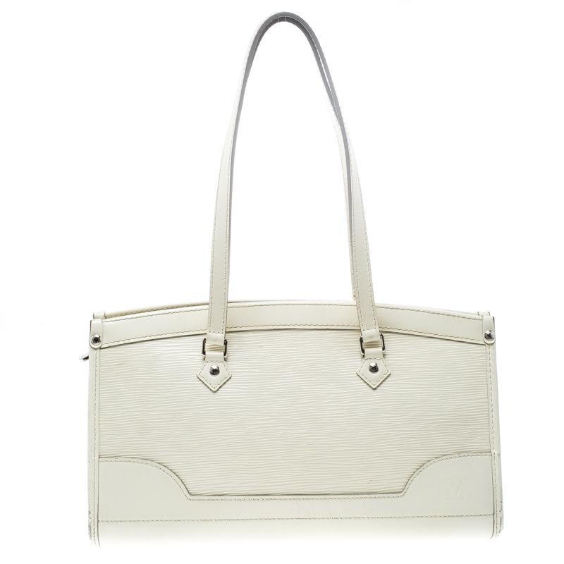 Louis Vuitton Ivory Epi Leather Madeleine PM Bag 4