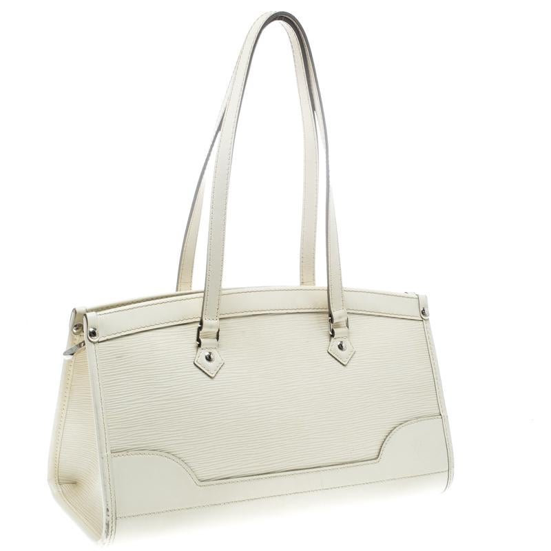 Beige Louis Vuitton Ivory Epi Leather Madeleine PM Bag