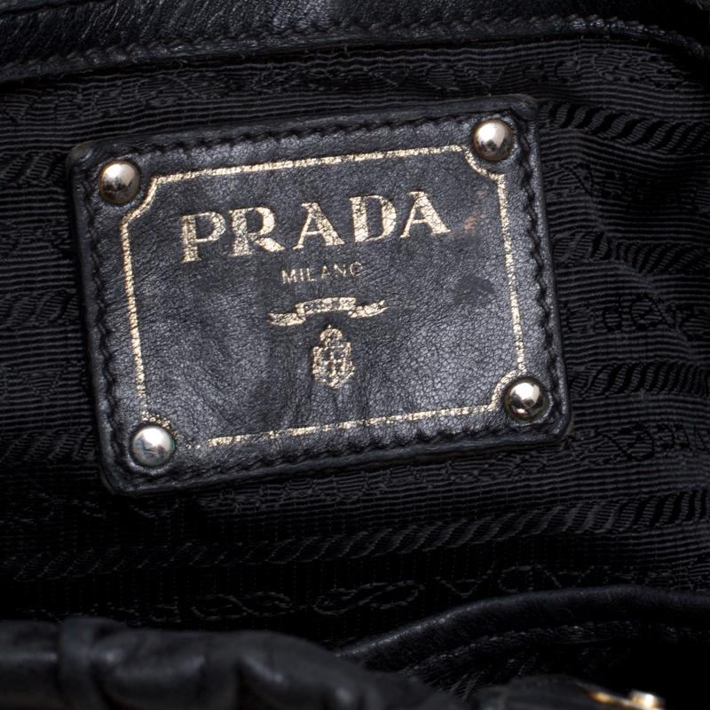 Prada Black Nappa Gaufre Leather Shopping Tote 6
