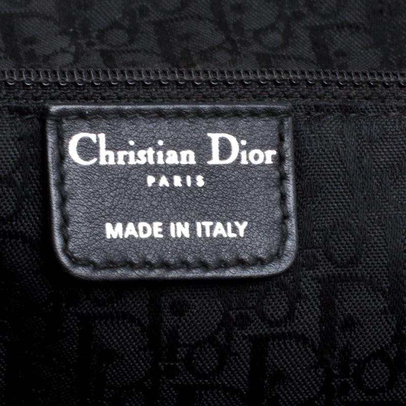 Women's Dior Black Crackled Effect Leather Dome Satchel