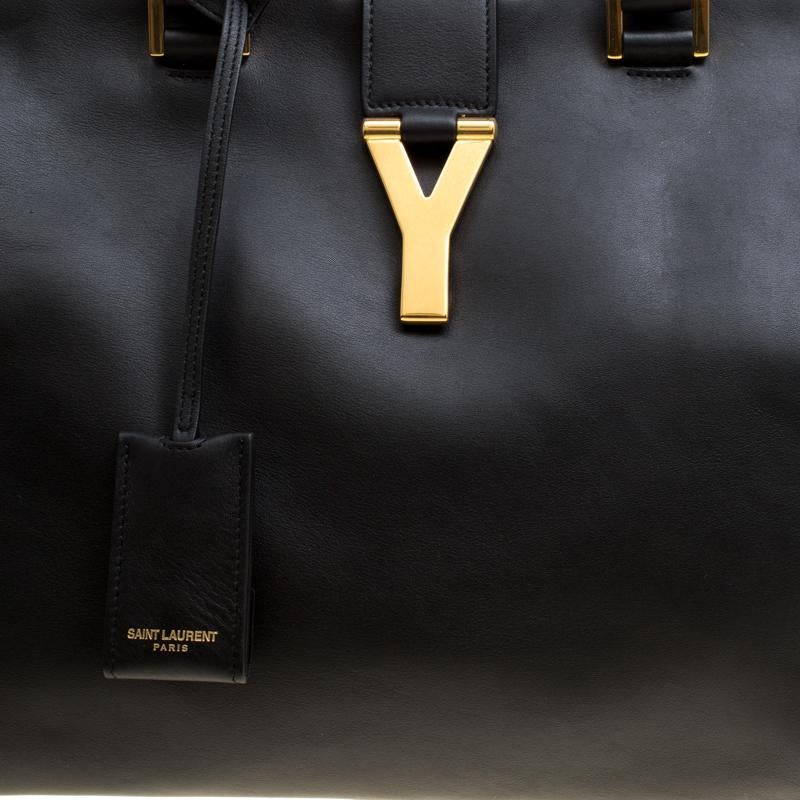 Saint Laurent Black Leather Medium Cabas Chyc Tote 3