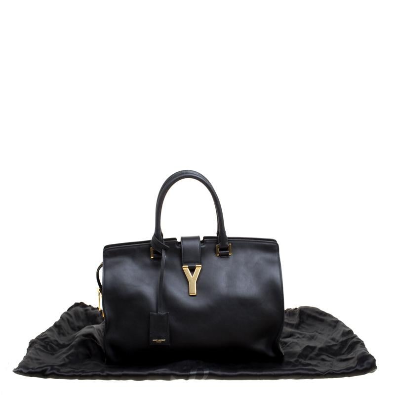Saint Laurent Black Leather Medium Cabas Chyc Tote 5