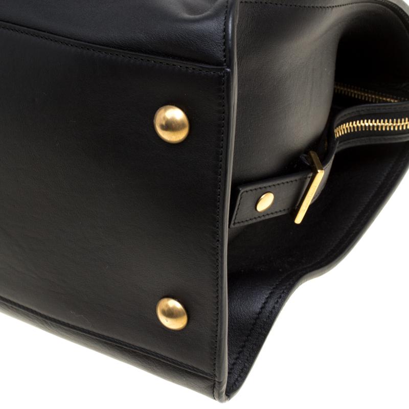 Saint Laurent Black Leather Medium Cabas Chyc Tote 4